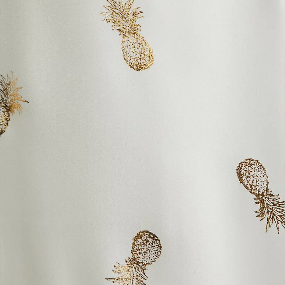 New Torrid Harper White/Gold Pineapple Georgette Pullover Blouse - Picture 3 of 6